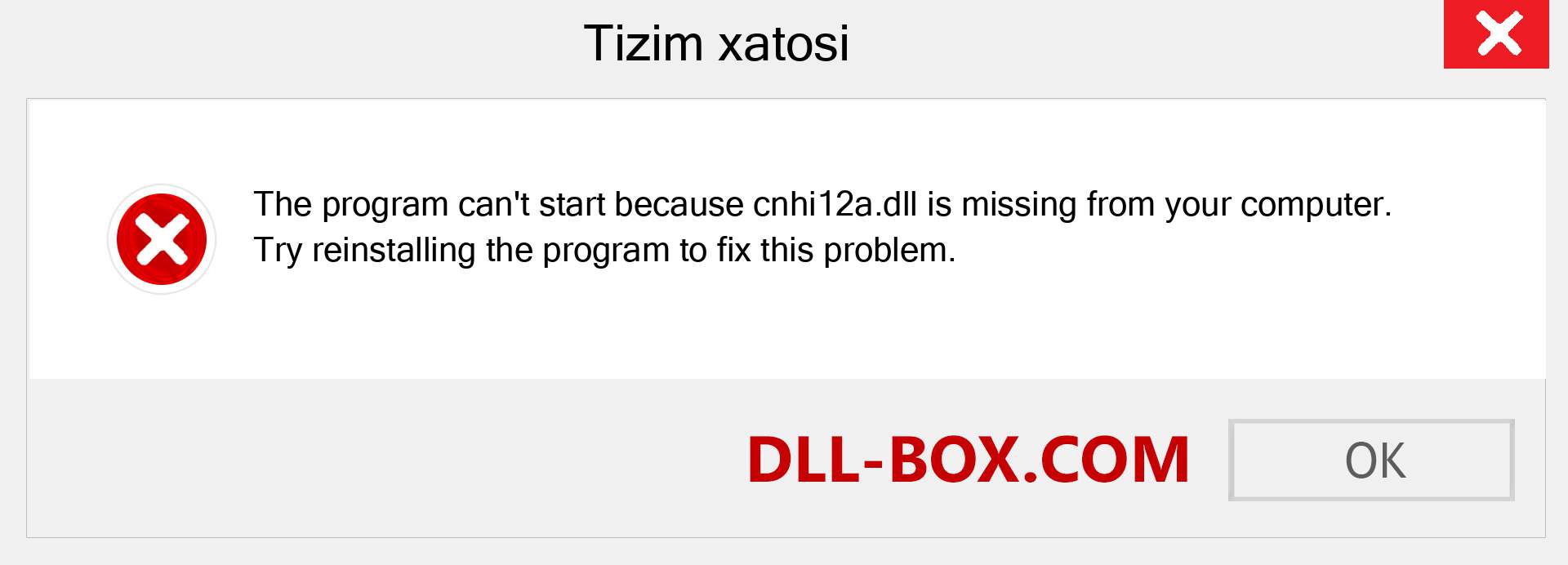 cnhi12a.dll fayli yo'qolganmi?. Windows 7, 8, 10 uchun yuklab olish - Windowsda cnhi12a dll etishmayotgan xatoni tuzating, rasmlar, rasmlar